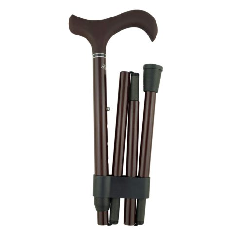 Faltstock Carbon verstellbar Soft-Derby braun Rhombenmuster