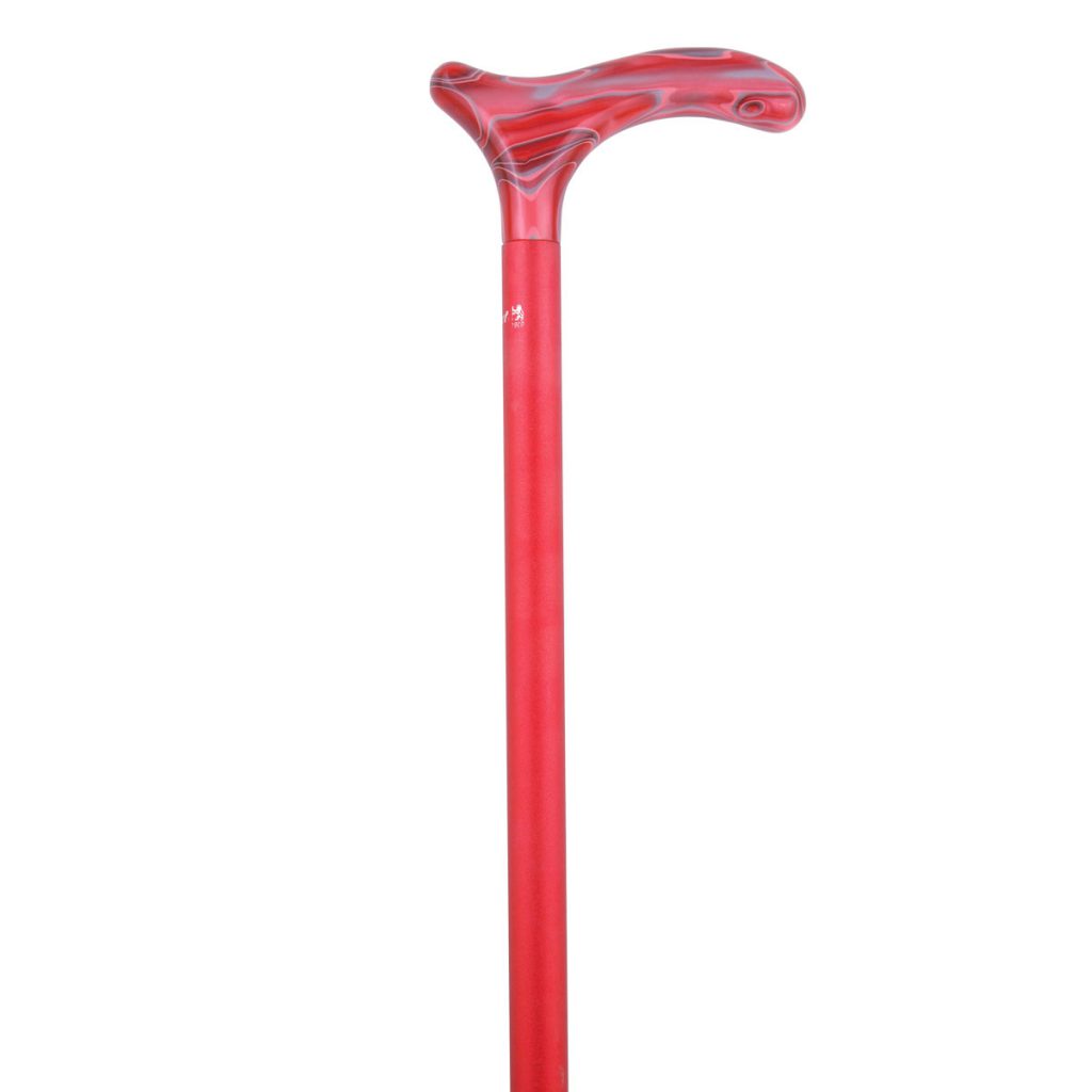 Kinderstock Fritzgriff Acrylat Lollipop rot marmoriert